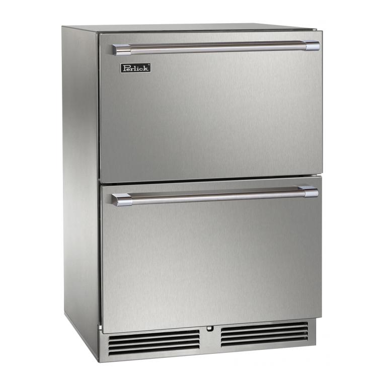 Perlick Signature Series 24" Outdoor Refrigerated Drawers - Marine and Coastal Series
