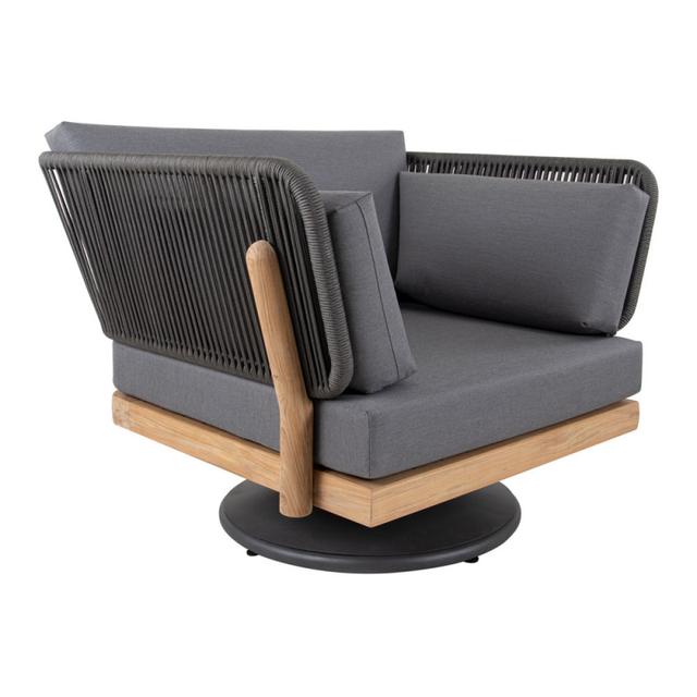 POVL Outdoor Supra Teak/Rope Swivel Rocker Lounge Chair