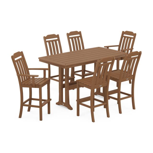 Polywood Country Living 7-Piece Bar Set with Trestle Legs