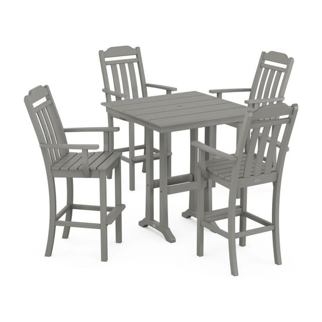 Polywood Country Living 5-Piece Farmhouse Bar Set with Trestle Legs