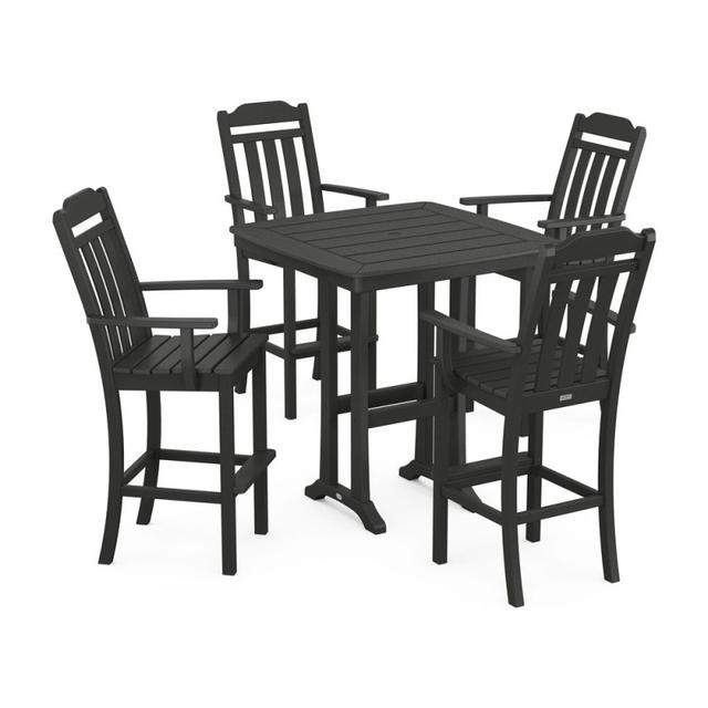 Polywood Country Living 5-Piece Bar Set with Trestle Legs