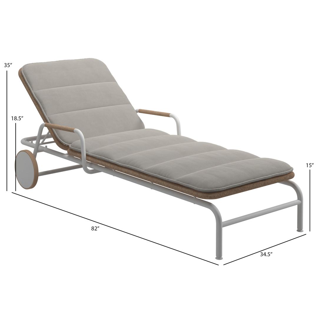 Gloster Fresco Aluminum Chaise Lounge - Dims Gloster Fresco Aluminum Chaise Lounge - Dims