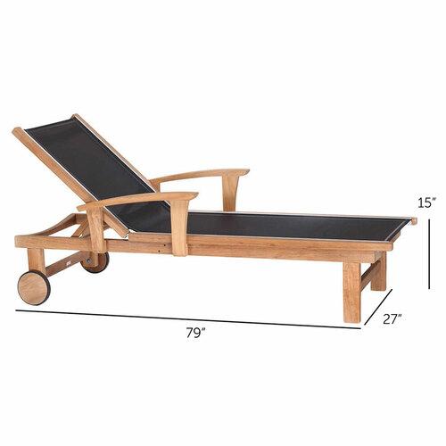 Kingsley Bate St. Tropez Chaise Lounge - Dimension Kingsley Bate St. Tropez Chaise Lounge - Dimension