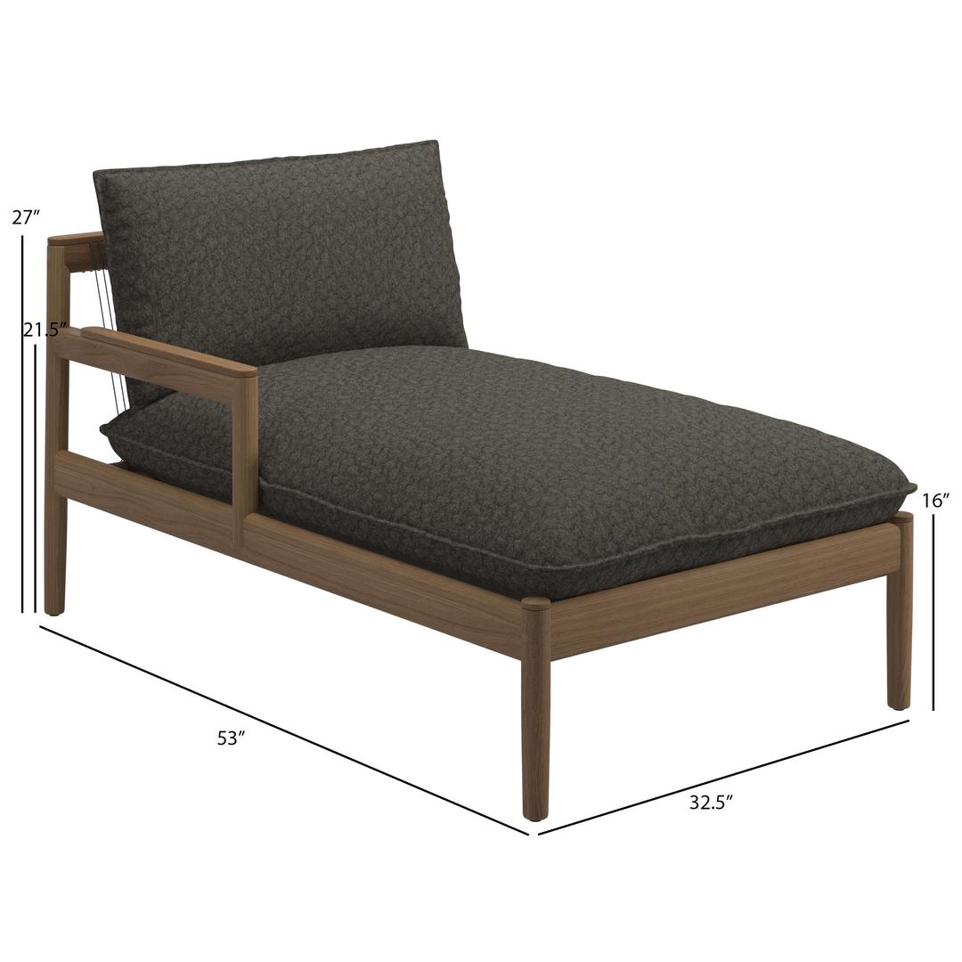 Gloster Saranac Teak Left Chaise Lounge - Dims Gloster Saranac Teak Left Chaise Lounge - Dims