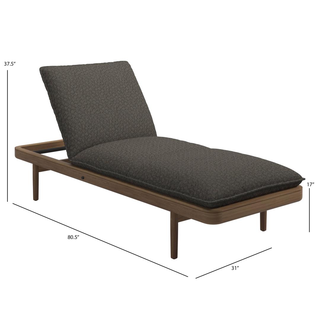 Gloster Saranac Teak Chaise Lounge - Dims Gloster Saranac Teak Chaise Lounge - Dims
