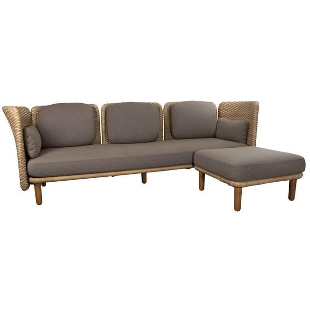 Cane-line Arch 3-Seater Sofa with Low Arm/Backrest and Chaise Lounge