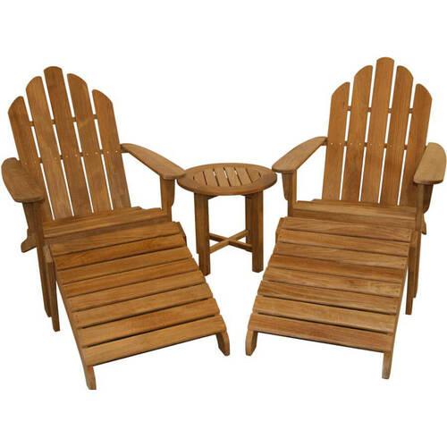 Kingsley Bate Adirondack 5-Piece Outdoor Lounging Set with Round Side Table