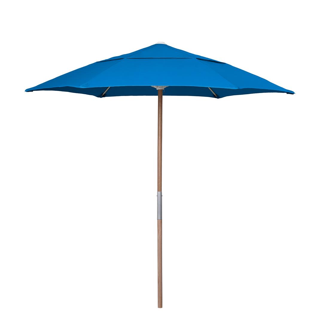 FiberBuilt 7.5' Hexagonal Wood Market Beach Umbrella