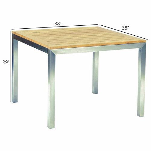 Kingsley Bate Tiburon 38" Square Dining Table - Dimension Kingsley Bate Tiburon 38" Square Dining Table - Dimension
