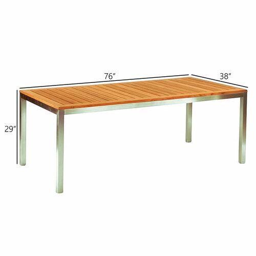 Kingsley Bate Tiburon 76" Rectangular Dining Table - Dimension Kingsley Bate Tiburon 76" Rectangular Dining Table - Dimension