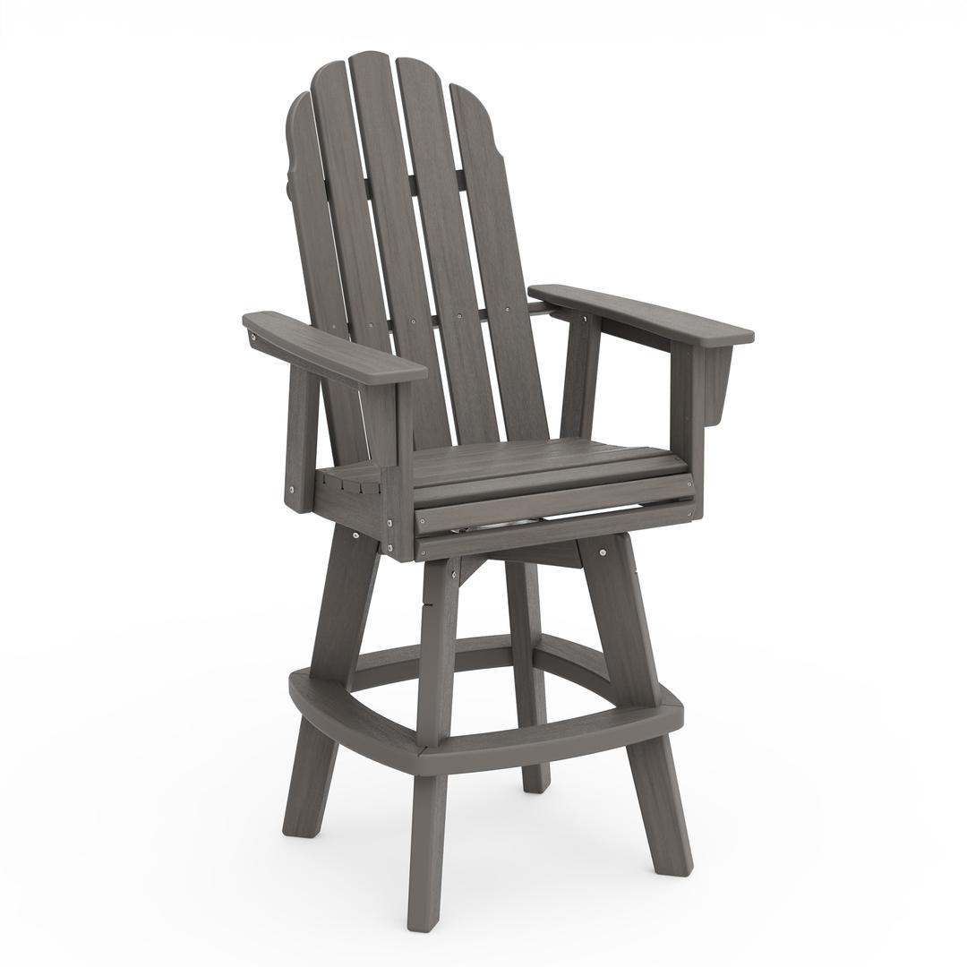 Polywood Vineyard Curveback Adirondack Swivel Bar Armchair