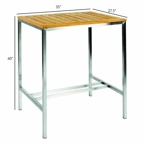 Kingsley Bate Tiburon Rectangular Bar Table - Dimension Kingsley Bate Tiburon Rectangular Bar Table - Dimension