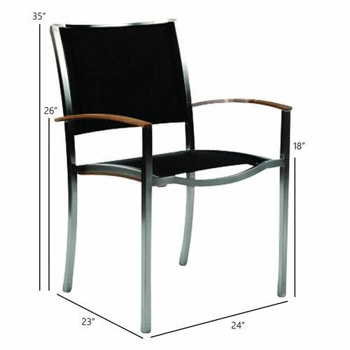 Kingsley Bate Tiburon Stacking Dining Armchair - Dimension Kingsley Bate Tiburon Stacking Dining Armchair - Dimension