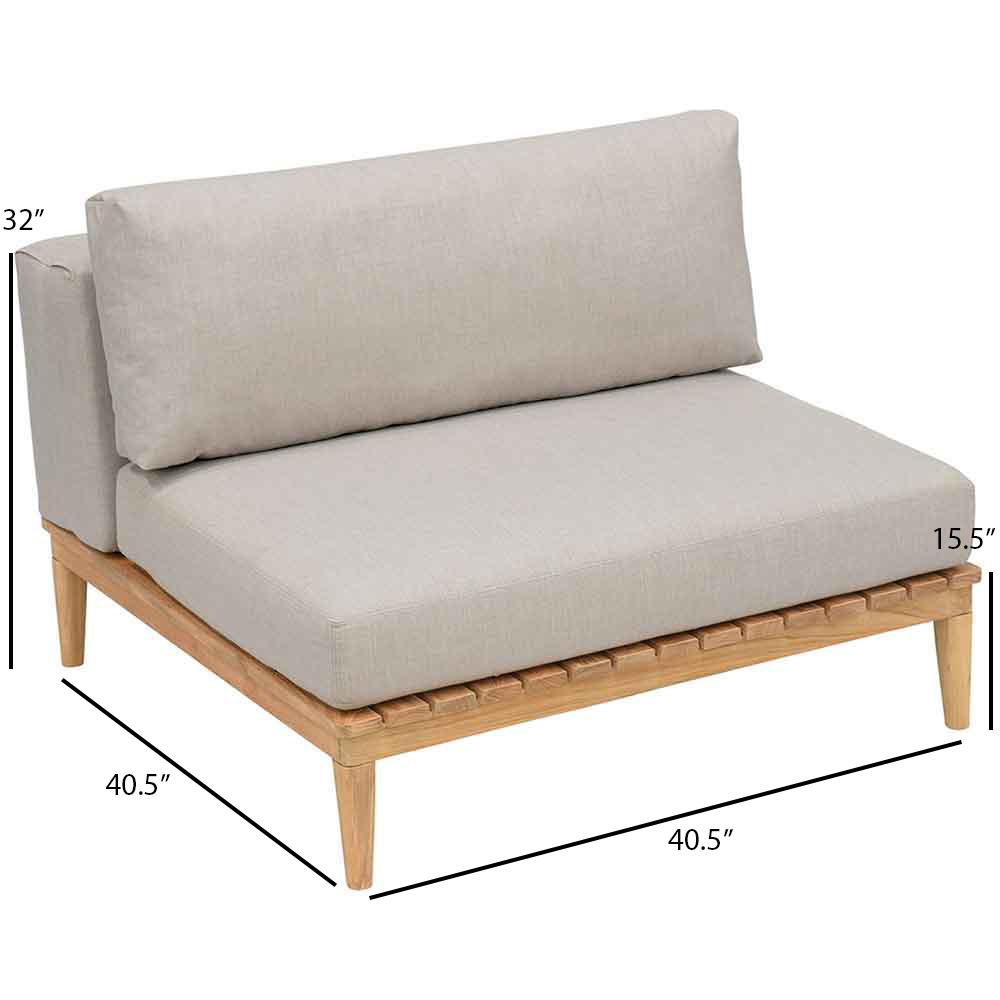 Kingsley Bate Lotus Sectional Armless Chair - Dimensions Kingsley Bate Lotus Sectional Armless Chair - Dimensions