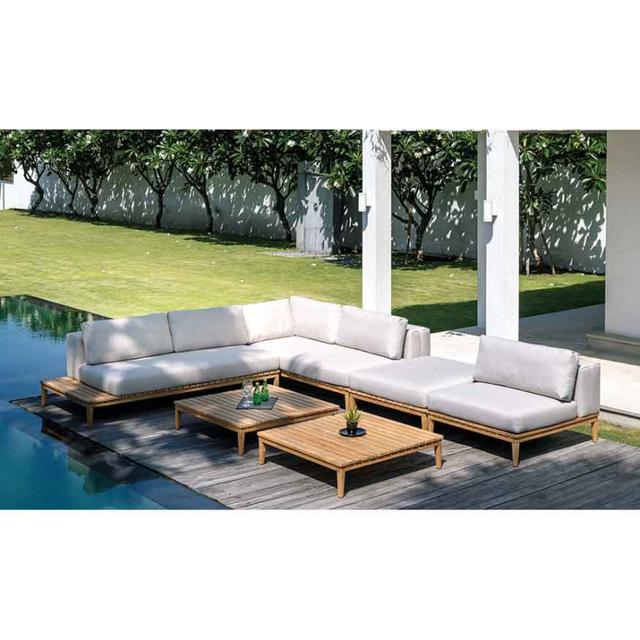 Kingsley Bate Lotus Sectional Settee with Left Table