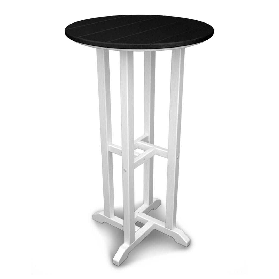 Polywood Contempo 24" Round Bar Table - White