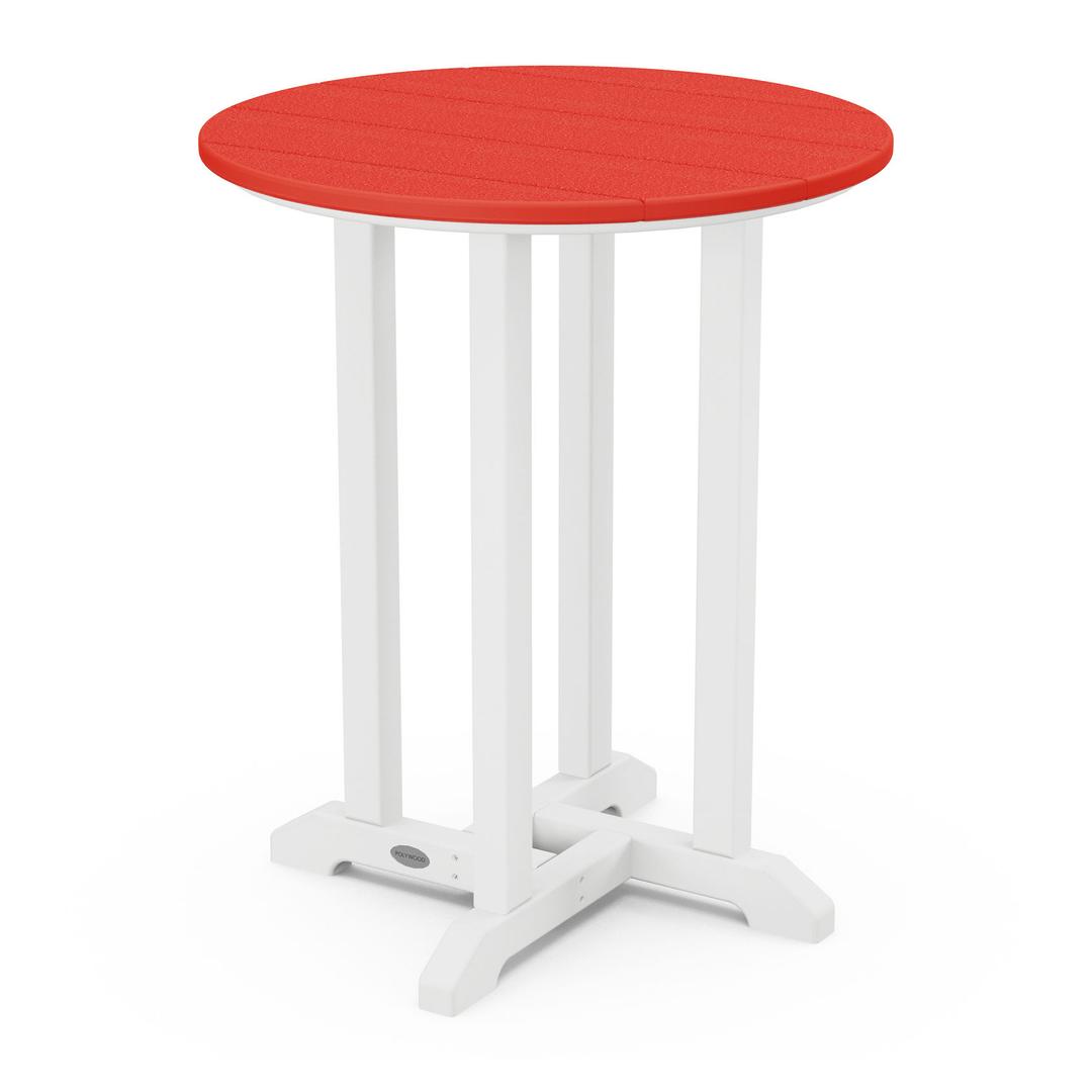 Polywood Contempo 24" Round Counter Table - White