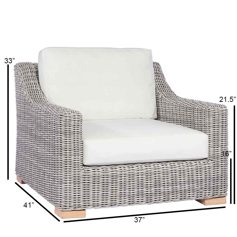 Kingsley Bate Tortola Lounge Chair - Dimensions Kingsley Bate Tortola Lounge Chair - Dimensions