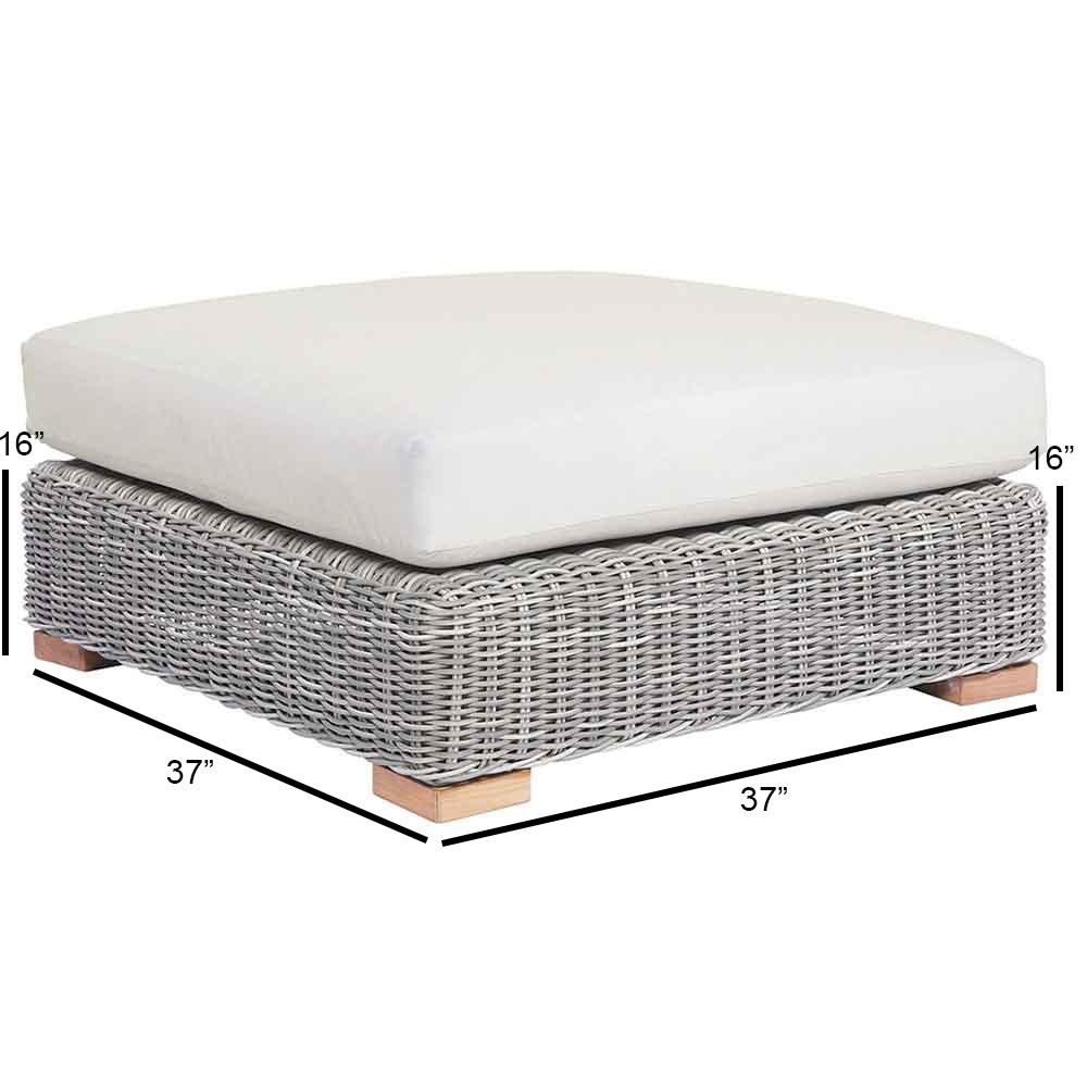 Kingsley Bate Tortola Sectional Ottoman - Dimensions Kingsley Bate Tortola Sectional Ottoman - Dimensions