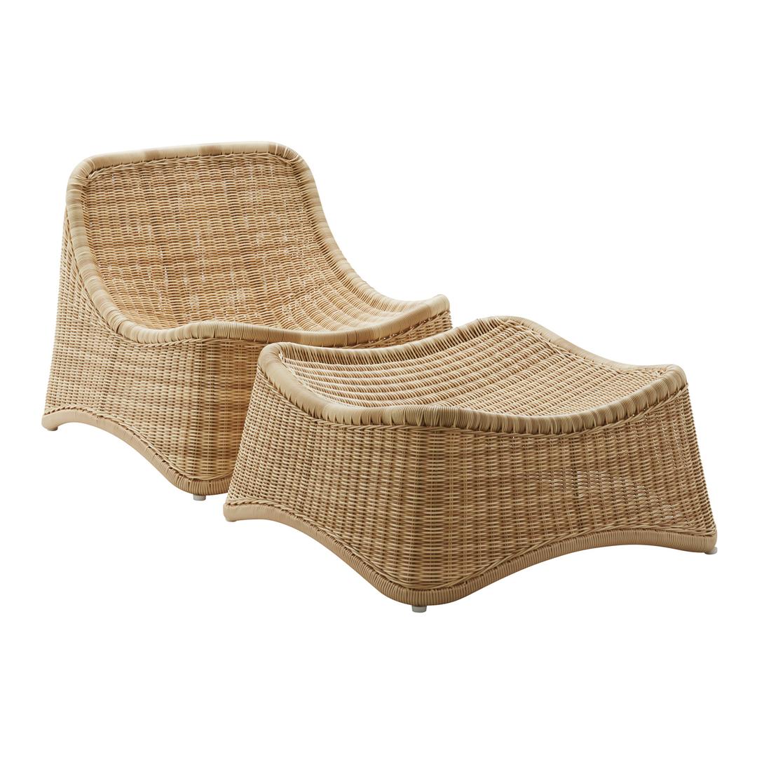Sika Design Exterior Chill AluRattan Lounge Chair and Stool