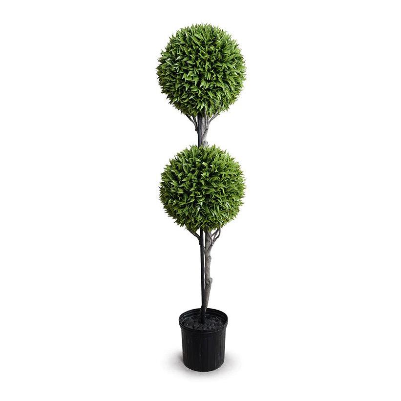 Enduraleaf 71" Faux Broadleaf Podocarpus Double Ball Topiary