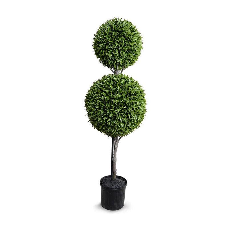 Enduraleaf 72" Faux Broadleaf Podocarpus Double Ball Topiary