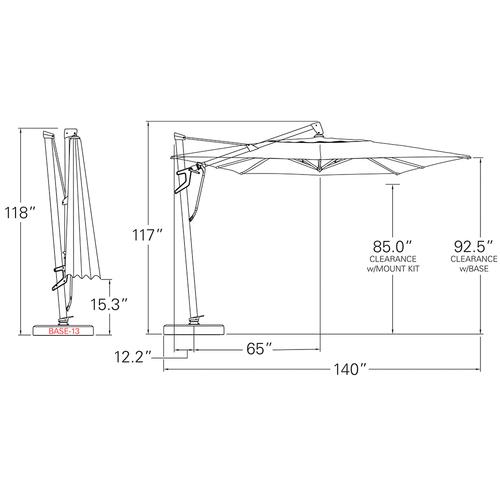 clearance 10 patio umbrella 3-Tier w/ Tilt Adjustment, Crank - 10ft The big sun hurts your skin Arlmont & Co. 10ft Patio
