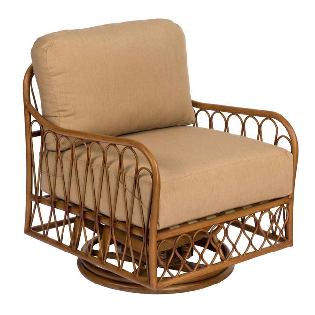 Woodard Cane Aluminum Swivel Rocker Lounge Chair
