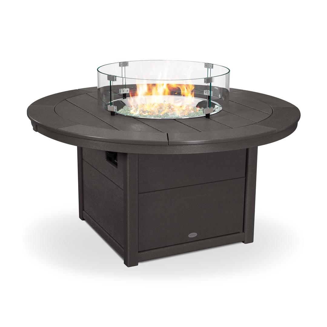 Polywood Round 48" Round Gas Fire Table w/ Hidden Tank