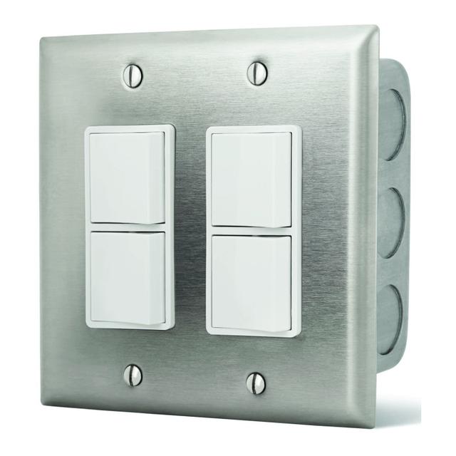 Infratech Dual Duplex Switch with Wall Plate &amp; Gang Box