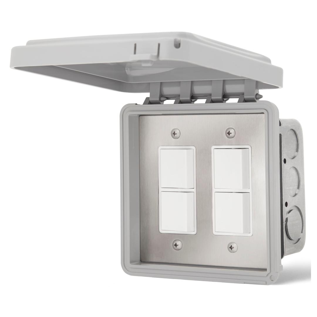 Infratech Dual Duplex Stack Switch with Flush Mount & Gang Box
