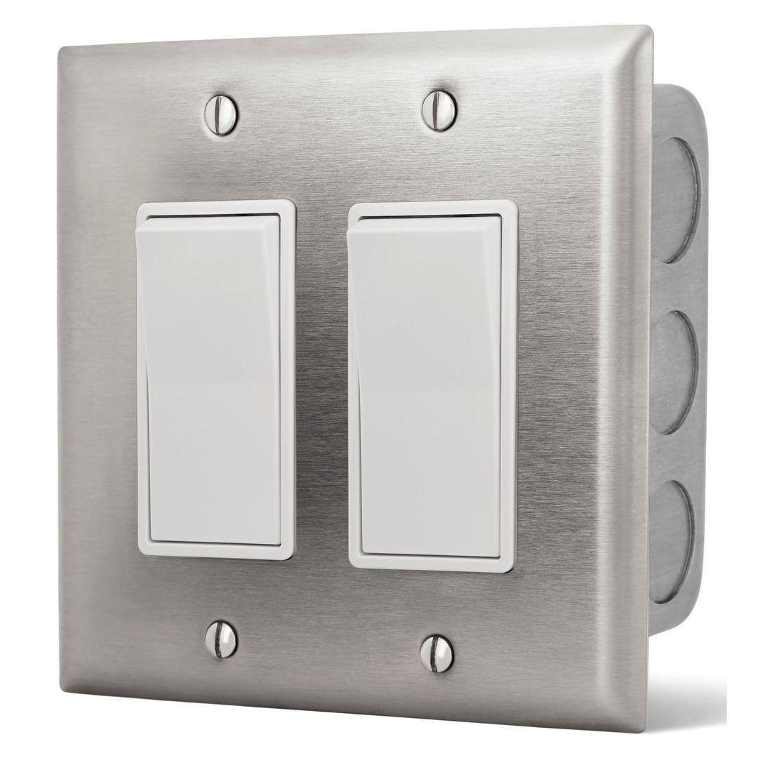 Infratech Dual On/Off Switch with Wall Plate & Gang Box