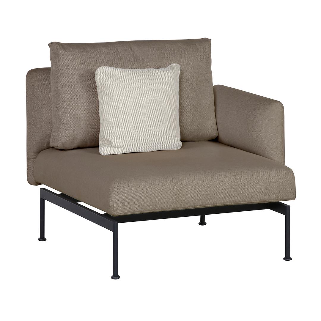 Barlow Tyrie Layout Upholstered Single Seat with One Arm Outdoor Sectional Unit
