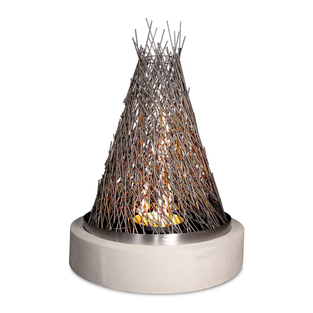The Outdoor Plus Hay Stack 48" Round Steel Gas Fire Tower