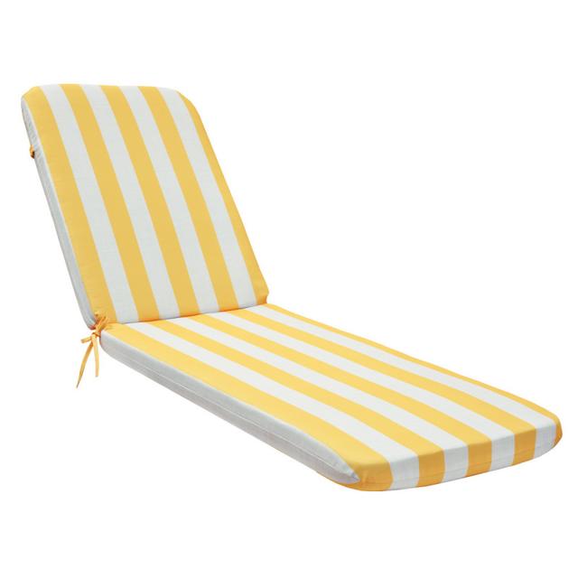 Outdoor Decor by Commonwealth 22&quot; x 73&quot; Yellow Cabana Stripe Outdoor Lounger Cushion