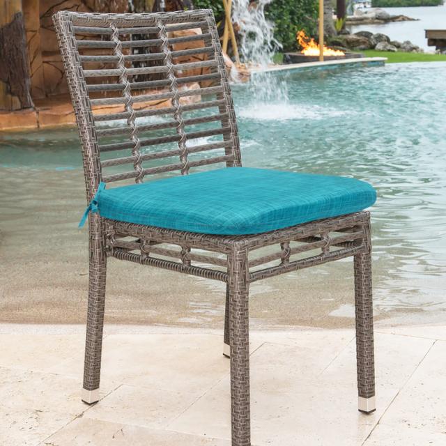 Outdoor Decor by Commonwealth 18&quot; x 19&quot; Aqua Outdoor Seat Cushion