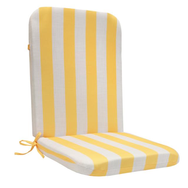 Outdoor Decor by Commonwealth 20&quot; x 45&quot; Yellow Cabana Stripe Outdoor High Back Cushion