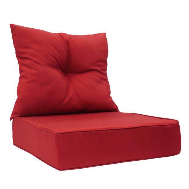 Outdoor Decor by Commonwealth 24&quot; x 24&quot; Ruby Red Outdoor Deep Seat Cushion - Set of 2
