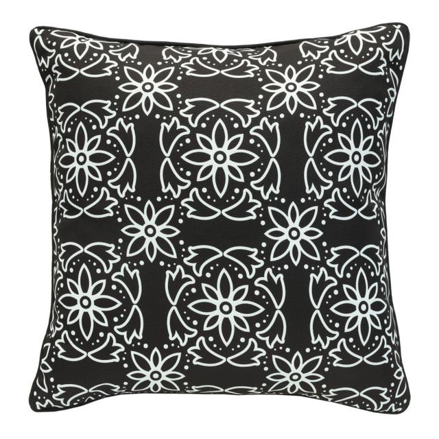 Outdoor Decor by Commonwealth 18&quot; x 18&quot; Ebony Medallian Outdoor Decorative Pillow