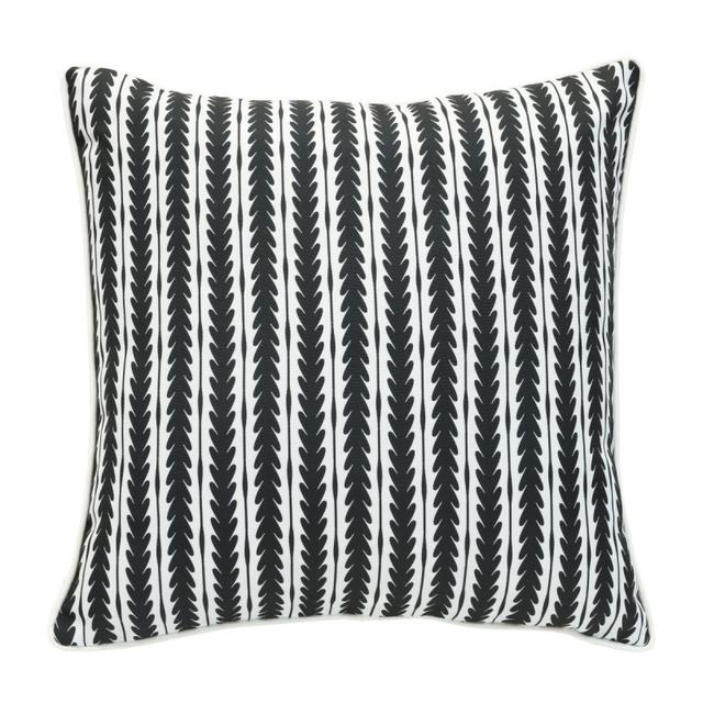 Outdoor Decor by Commonwealth 18&quot; x 18&quot; Ebony Geo Stripe Outdoor Decorative Pillow