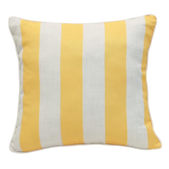 Outdoor Decor by Commonwealth 18&quot; x 18&quot; Yellow Cabana Stripe Outdoor Decorative Pillow