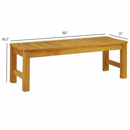 Kingsley Bate Waverley 5' Backless Bench - Dimension Kingsley Bate Waverley 5' Backless Bench - Dimension