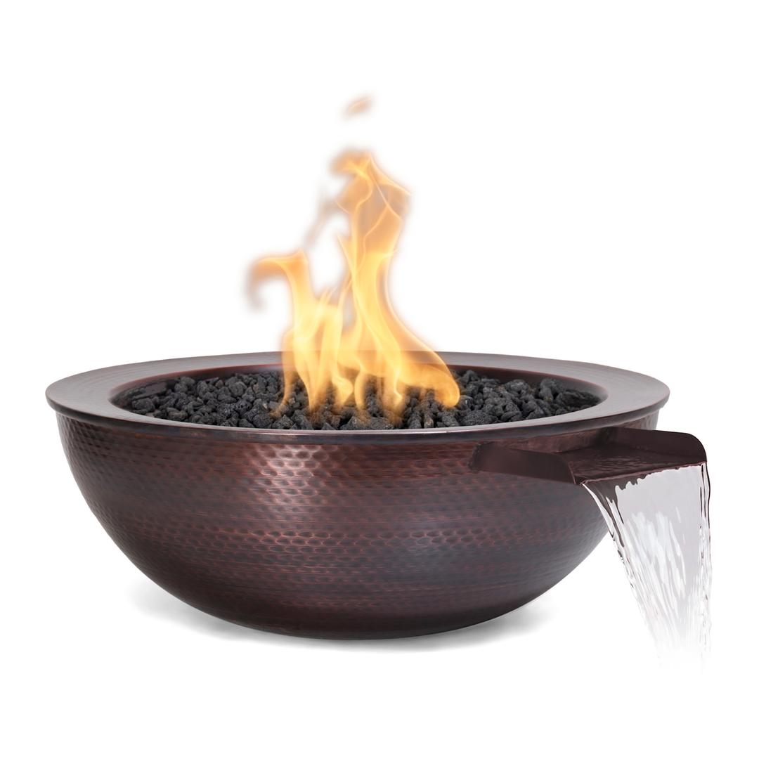 The Outdoor Plus Sedona 27" Hammered Copper Fire & Water Bowl