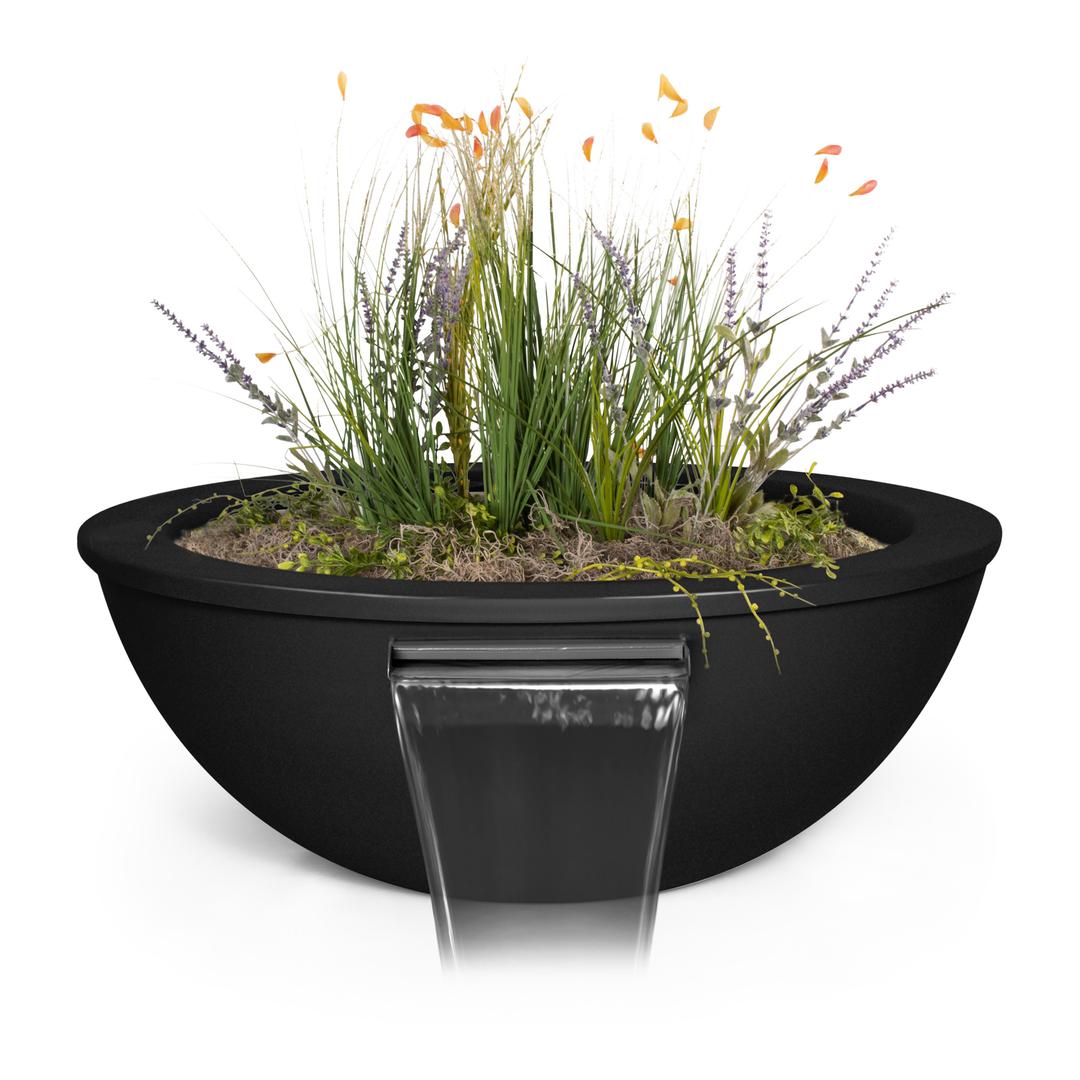 The Outdoor Plus Sedona 27" Powder-Coated Planter & Water Bowl