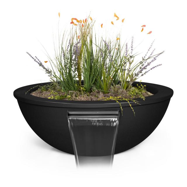 The Outdoor Plus Sedona 27&quot; Powder-Coated Planter &amp; Water Bowl