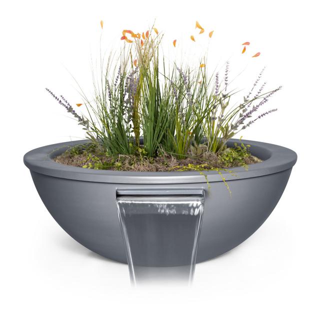 The Outdoor Plus Sedona 48&quot; Powder-Coated Planter &amp; Water Bowl