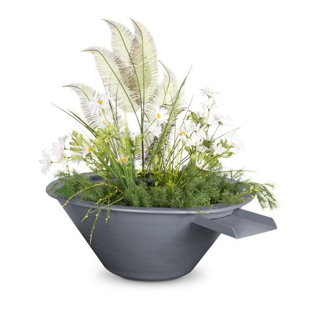 The Outdoor Plus Cazo 30&quot; Powder-Coated Planter &amp; Water Bowl