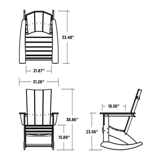 Polywood Modern Curveback Adirondack Rocking Chair