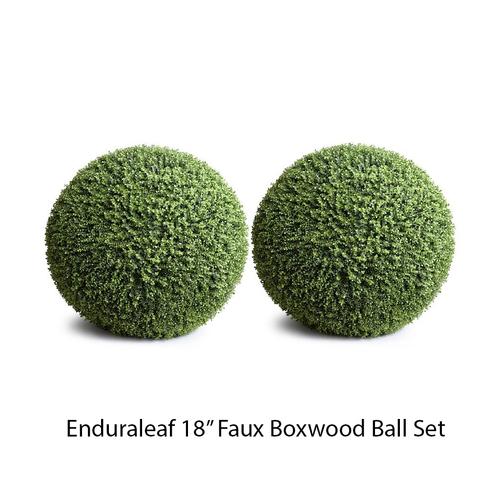 Enduraleaf 18" Faux Boxwood Ball Set of 2