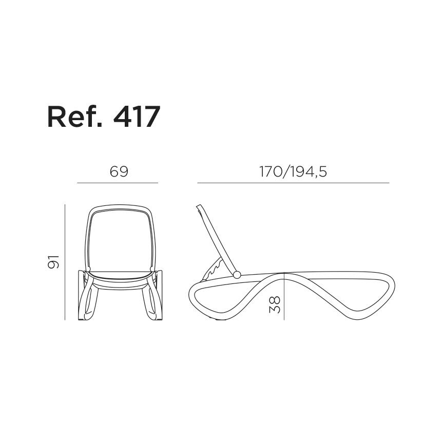 Nardi Omega Stacking Sling Chaise Lounge - Set of 2 Dimensions Nardi Omega Stacking Sling Chaise Lounge - Set of 2 Dimensions